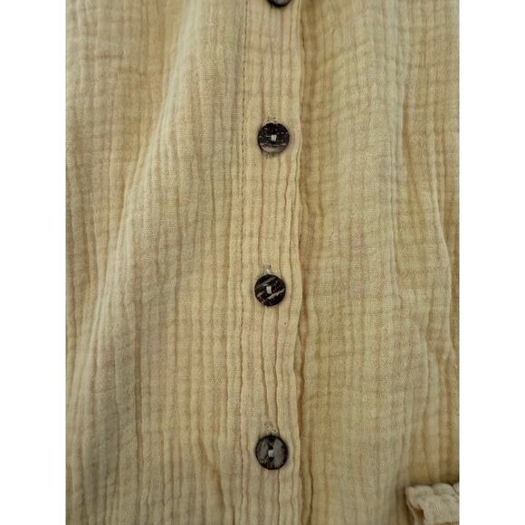 Oli and Hali Oversized Gauze Button Up Yellow‎ Small/Medium - Picture 4 of 8